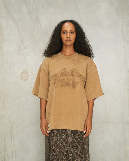 Washed Beige Adidas T-Shirt