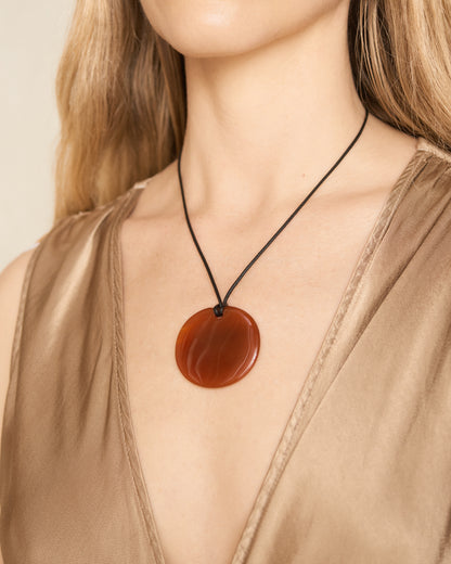 Carnelian Medium Full Moon Necklace