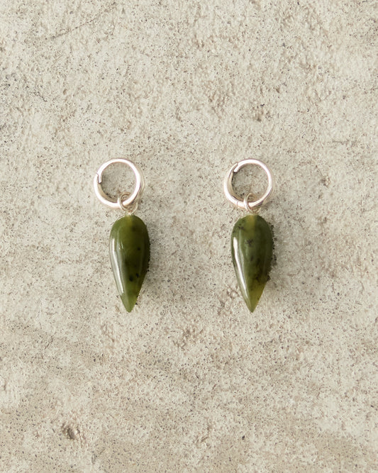 Jade Tiny Spear Hoops