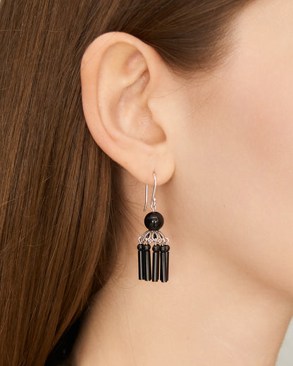 Onyx Petite Flamenco Earrings