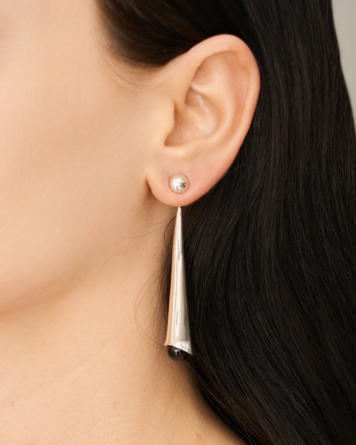 Onyx Silver Lou Lou Earrings