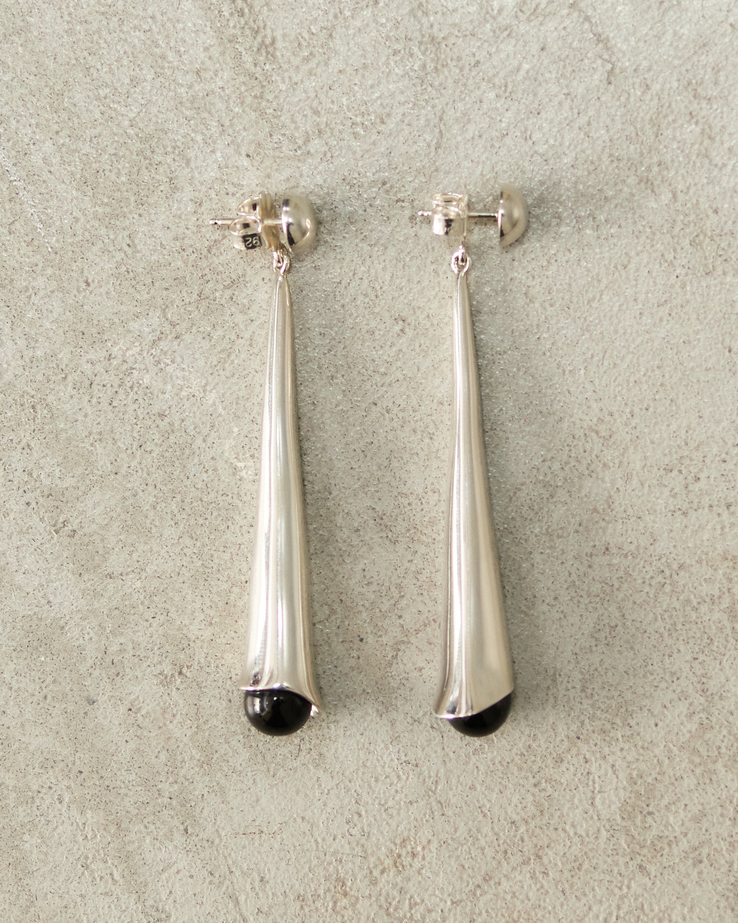 Onyx Silver Lou Lou Earrings