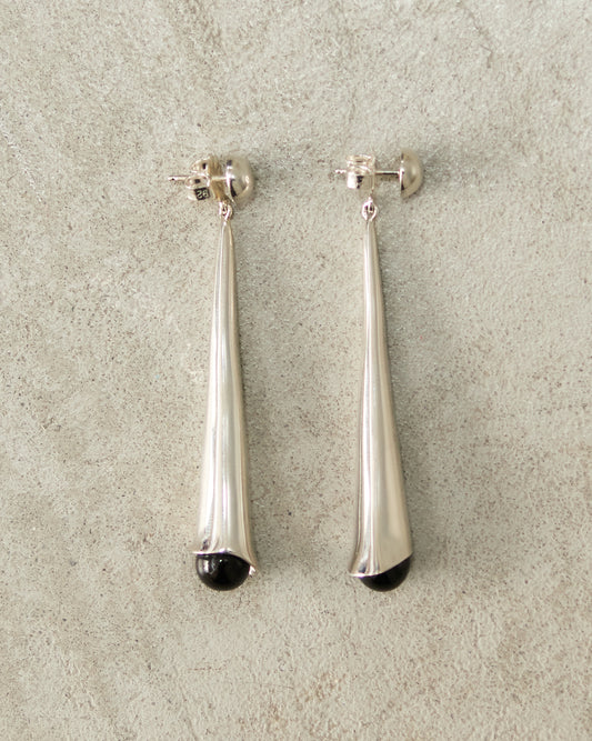 Onyx Silver Lou Lou Earrings