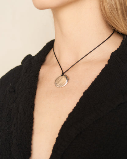 Sterling Silver Small Full Moon Necklace