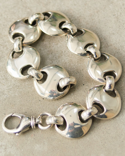 Sterling Silver Large Circle Link Bracelet