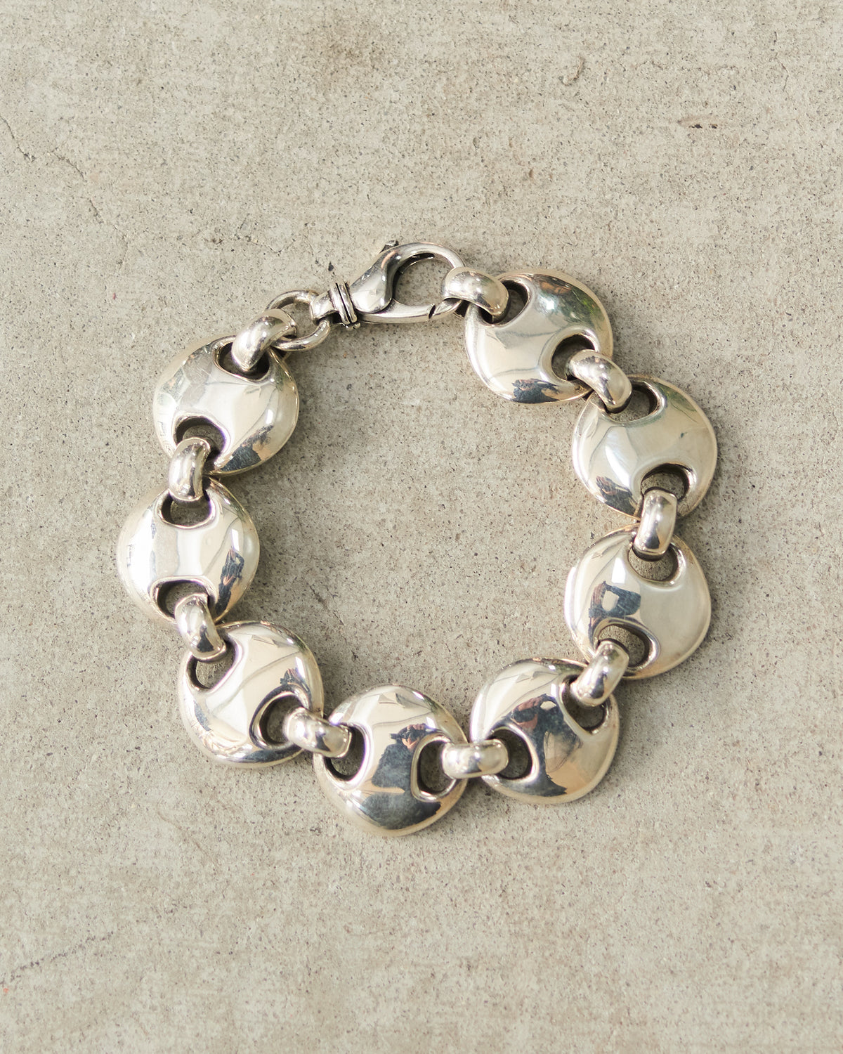 Sterling Silver Large Circle Link Bracelet