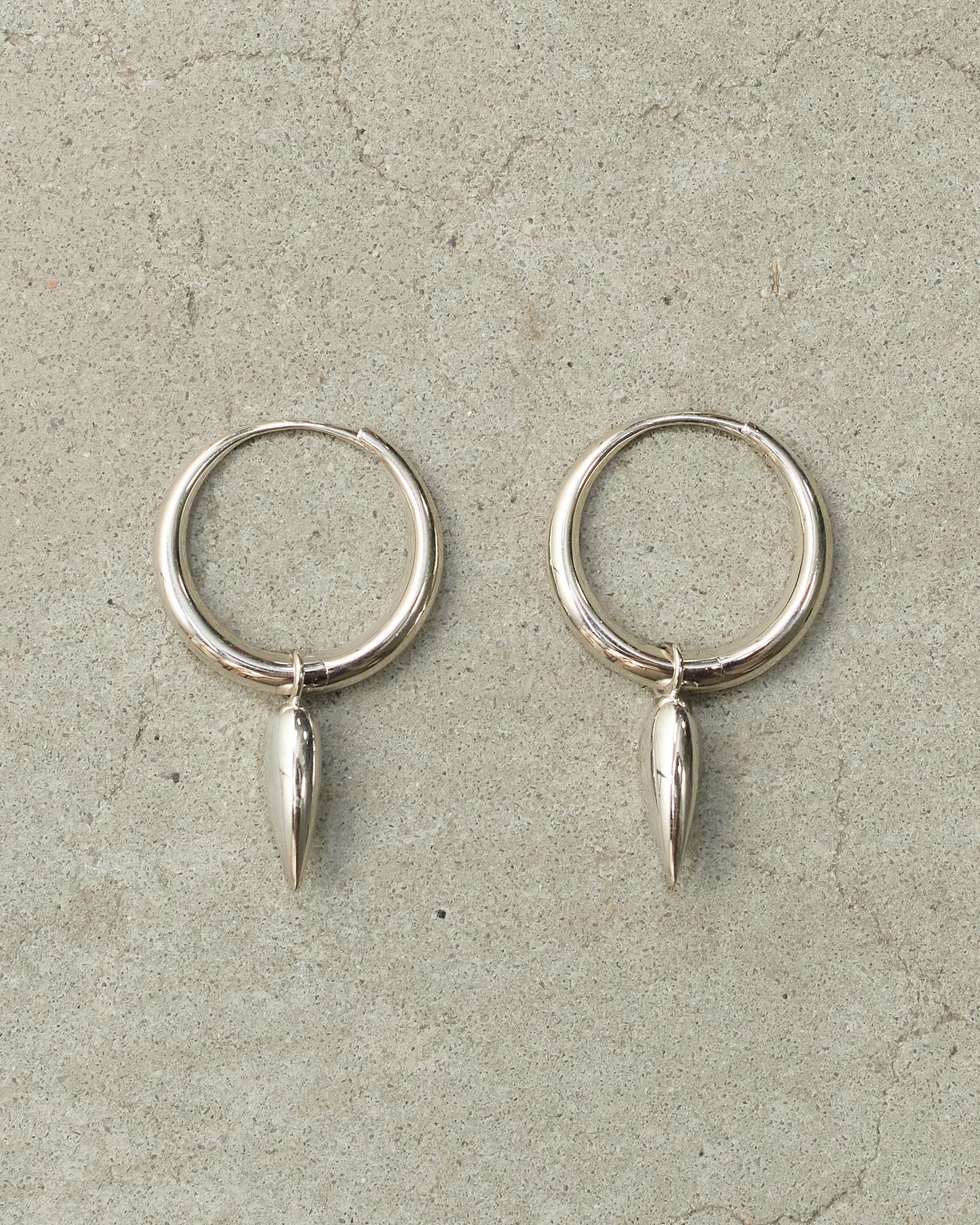 Sterling Silver Large Spear Hoops
