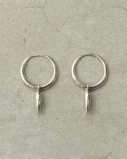 Sterling Silver Large Spear Hoops