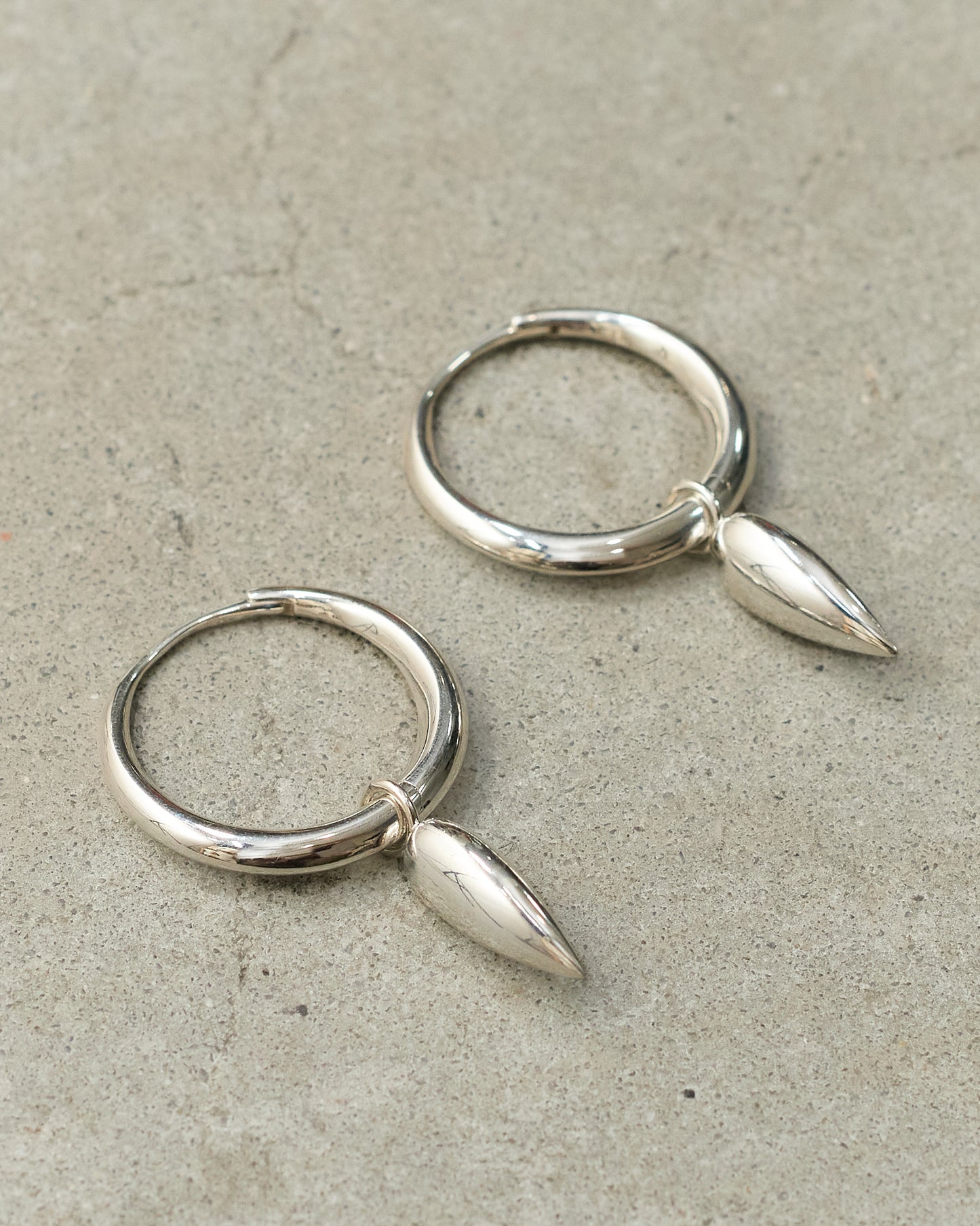 Sterling Silver Large Spear Hoops