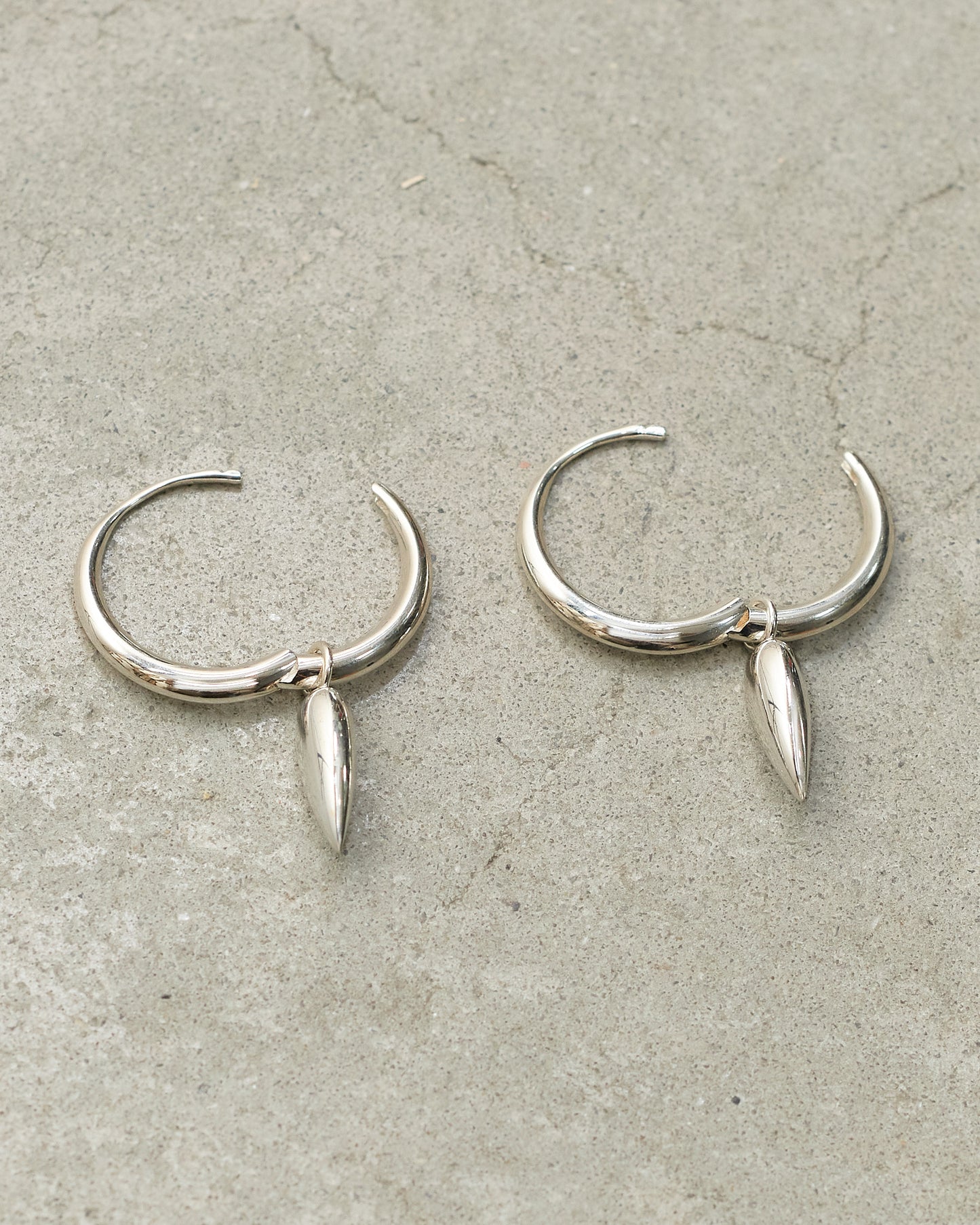 Sterling Silver Large Spear Hoops