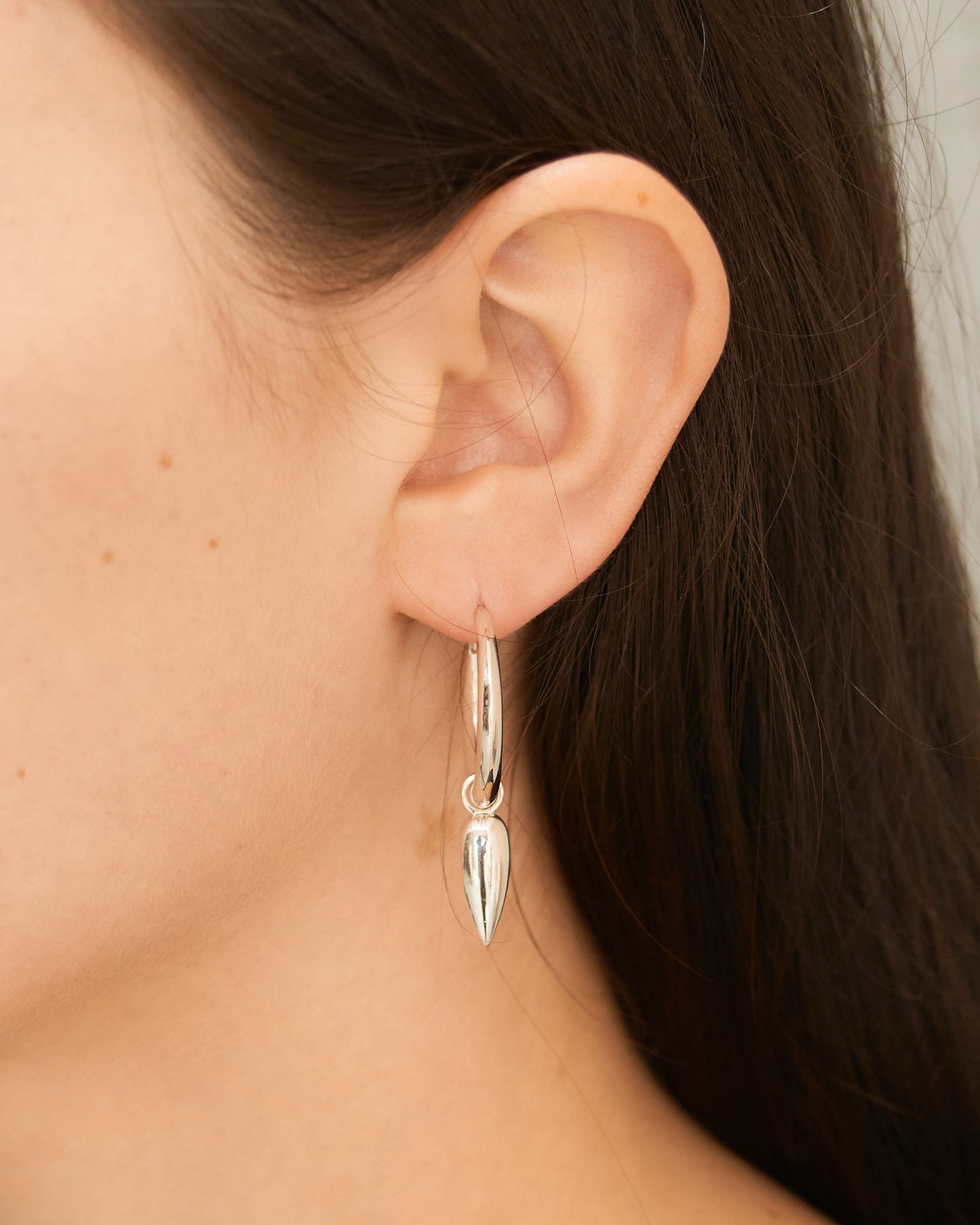 Sterling Silver Large Spear Hoops
