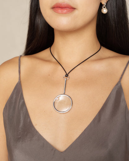 Sterling Silver Magnifying Glass Necklace
