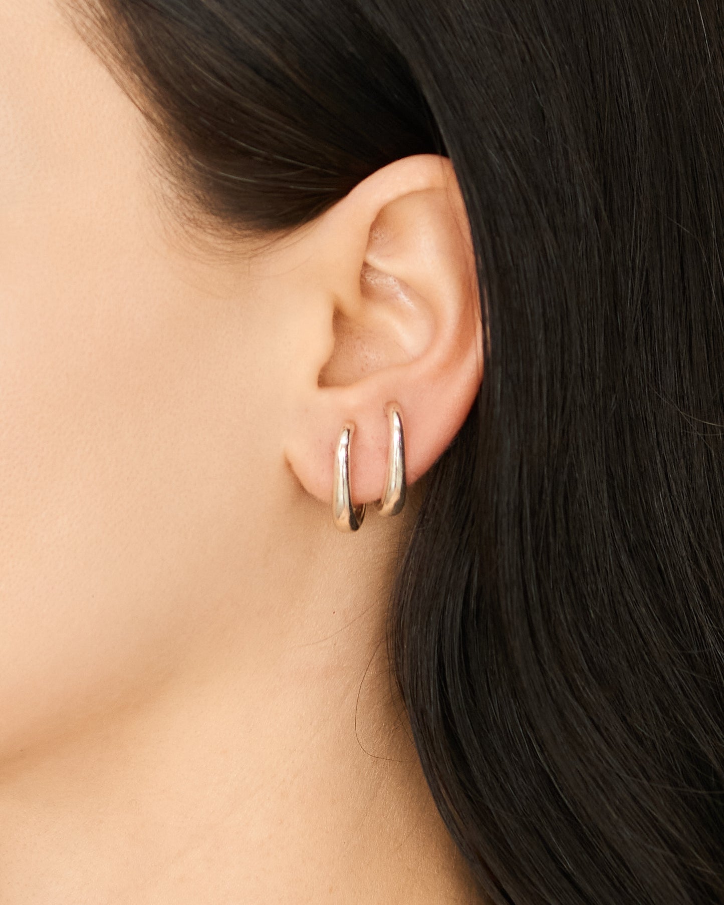 Sterling Silver Noodle Earrings