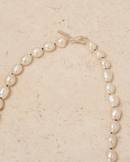 Sterling Silver Simple Baroque Pearl Collar