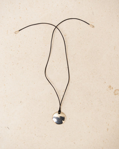 Sterling Silver Small Full Moon Necklace