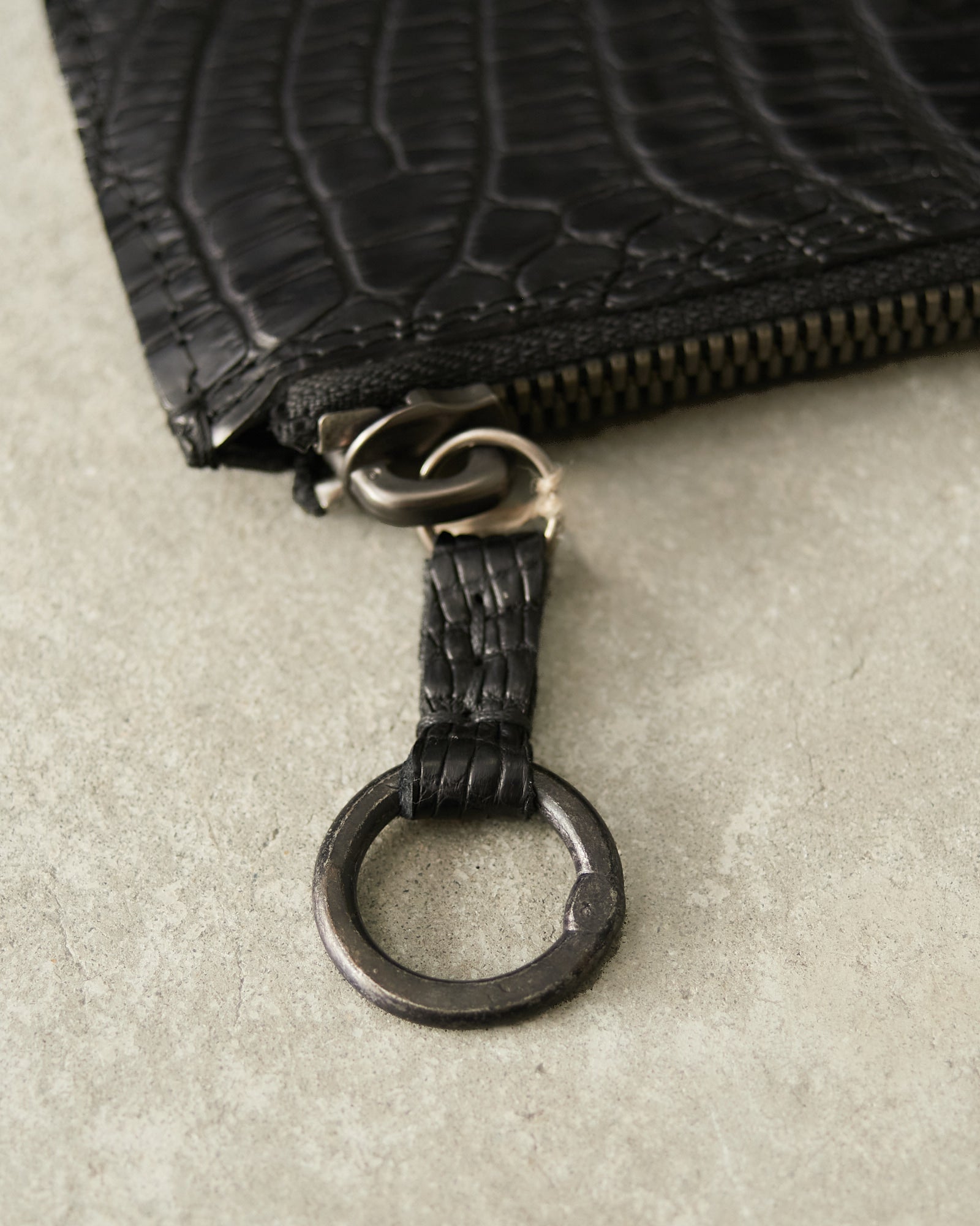 Tagliovivo Black Croc Small Zip Wallet Black TS26ZIPS - DILETTANTE