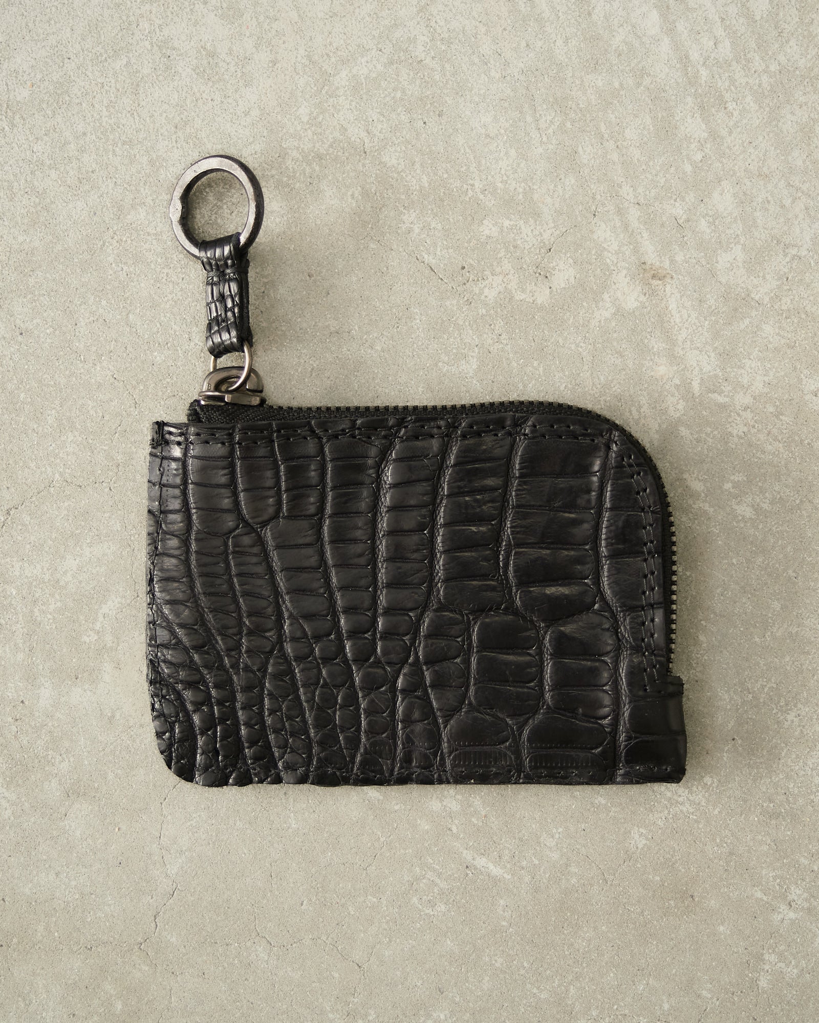 Tagliovivo Black Croc Small Zip Wallet Black TS26ZIPS - DILETTANTE