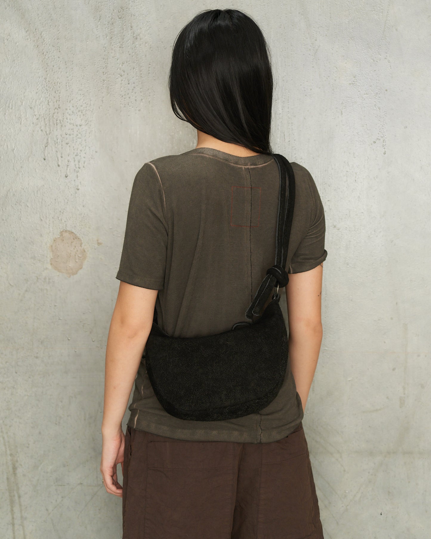 Black Lamb Mare Small Soft Shoulder Bag