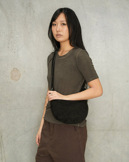 Black Lamb Mare Small Soft Shoulder Bag