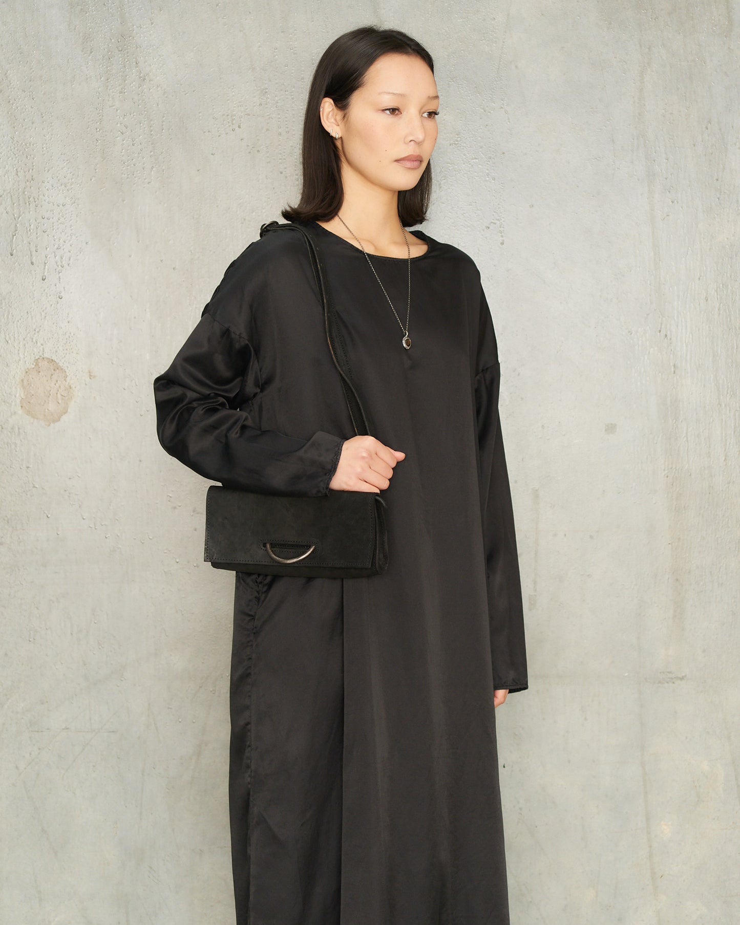 Black Reverse Leather Marsupio Bag