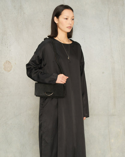 Black Reverse Leather Marsupio Bag