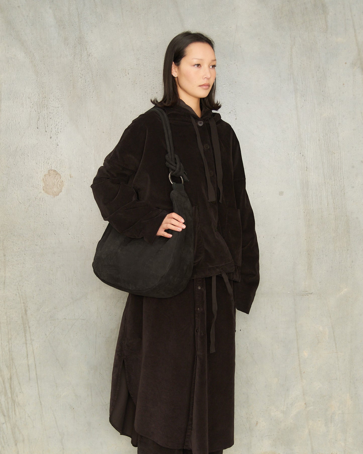 Black Soft Leather Shoulder Bag