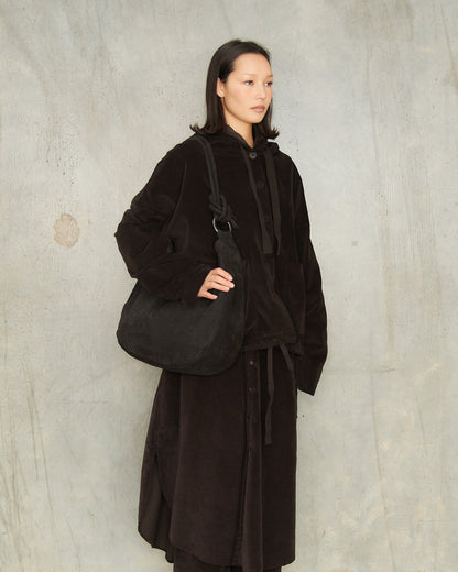 Black Soft Leather Shoulder Bag