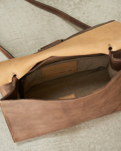 Light Brown Leather Shoulder M Bag