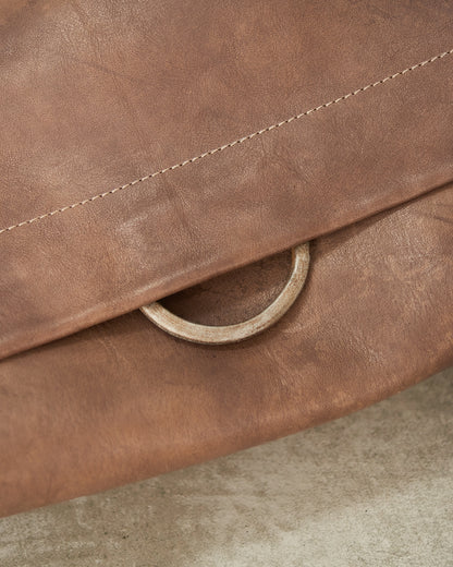 Light Brown Leather Shoulder M Bag