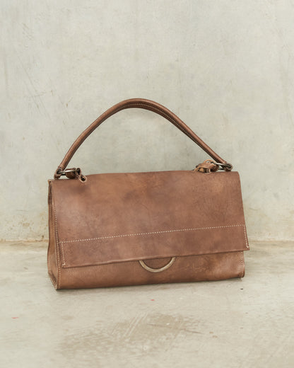 Light Brown Leather Shoulder M Bag