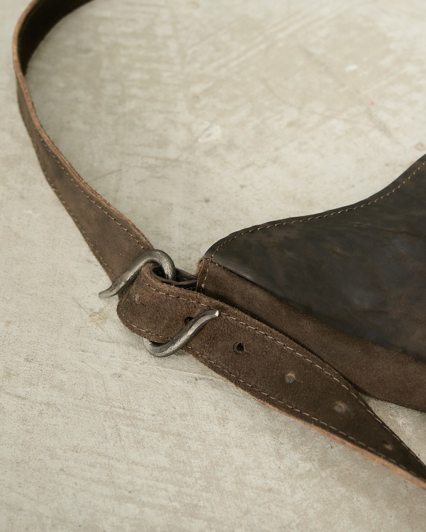 Graphite Reverse Leather Serpent Bag