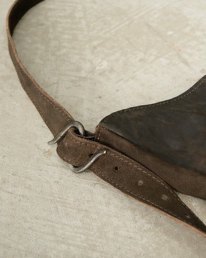 Graphite Reverse Leather Serpent Bag