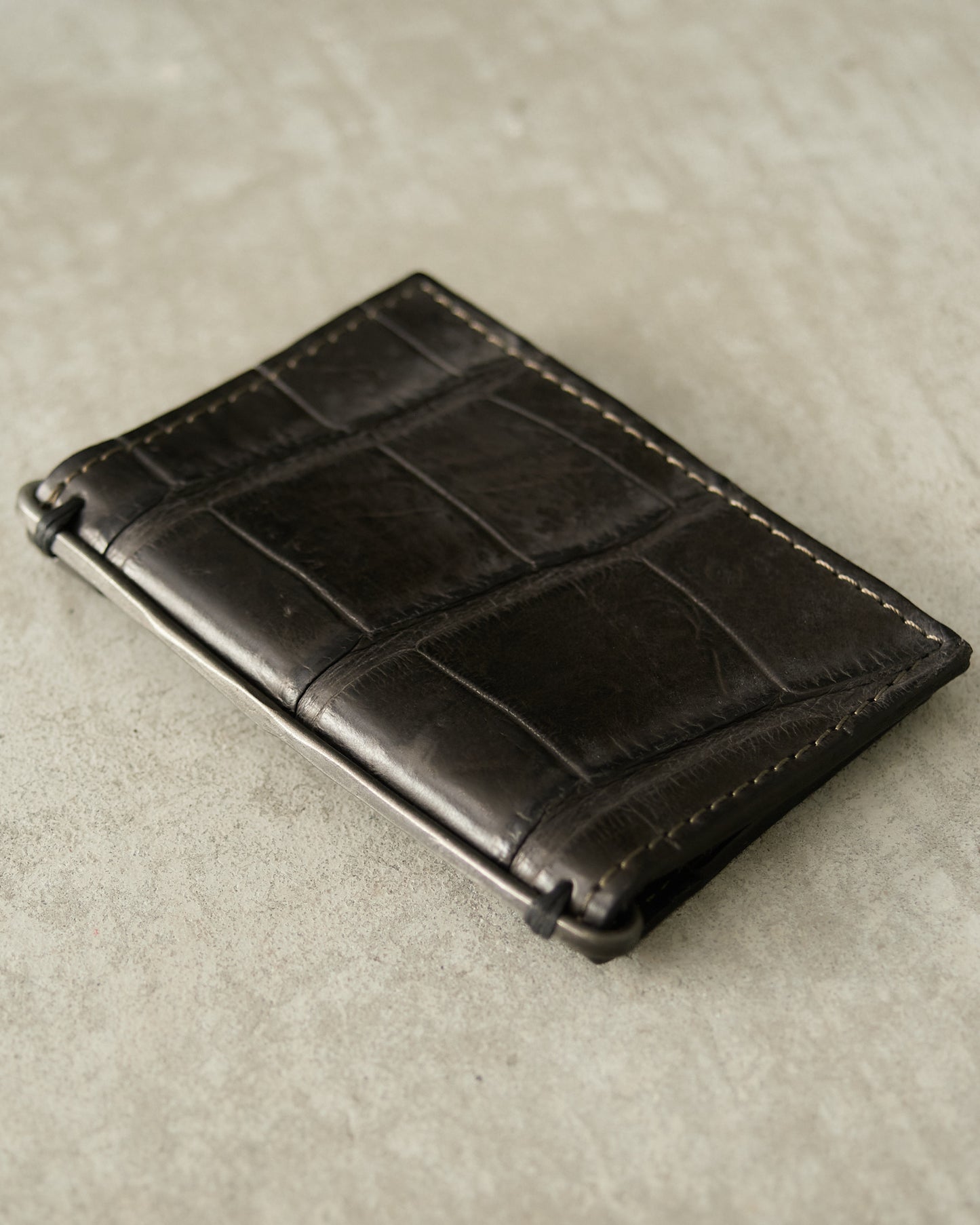 Onyx Croc Cards Holder