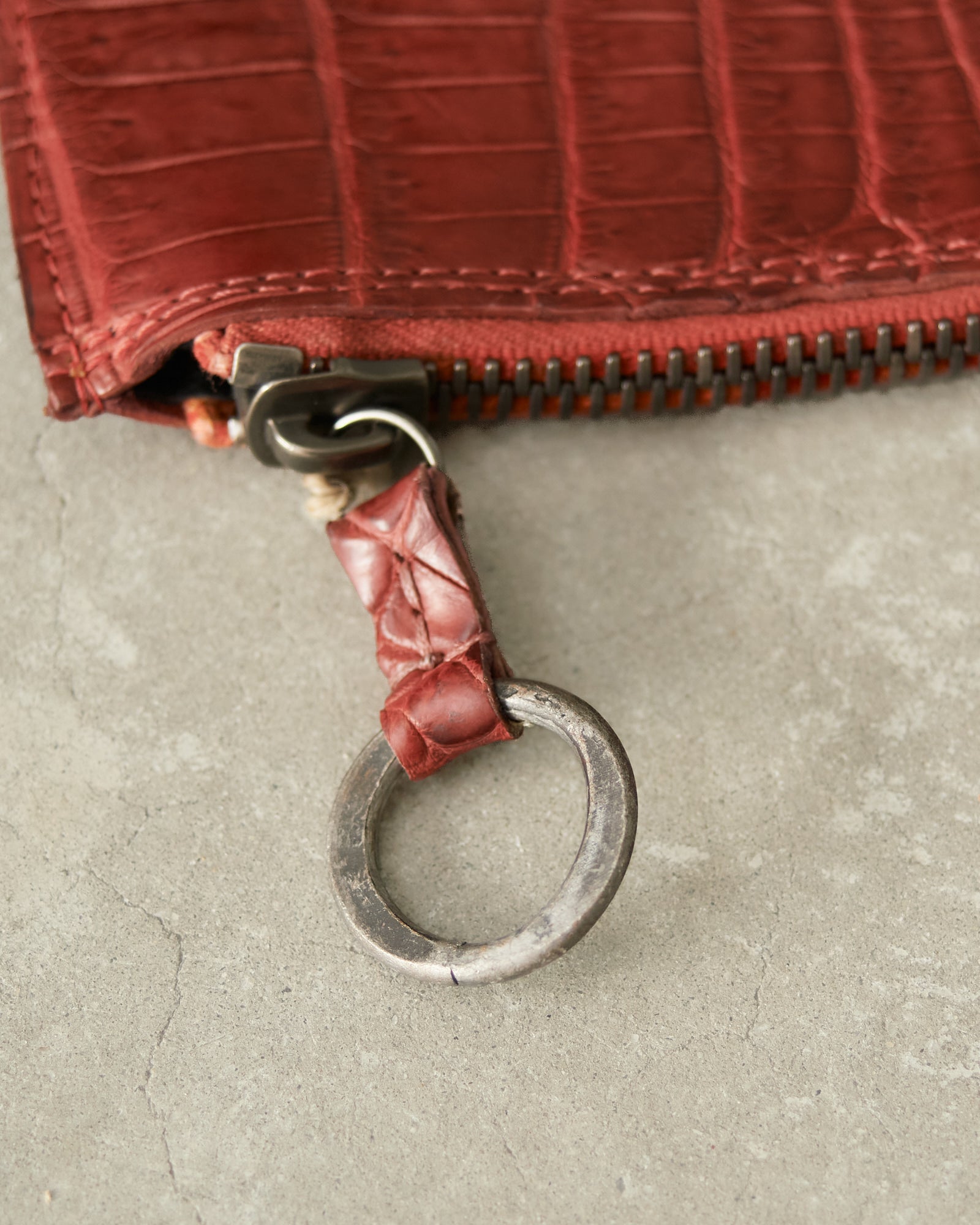 Tagliovivo Red Croc Small Zip Wallet Red TS26ZIPS - DILETTANTE