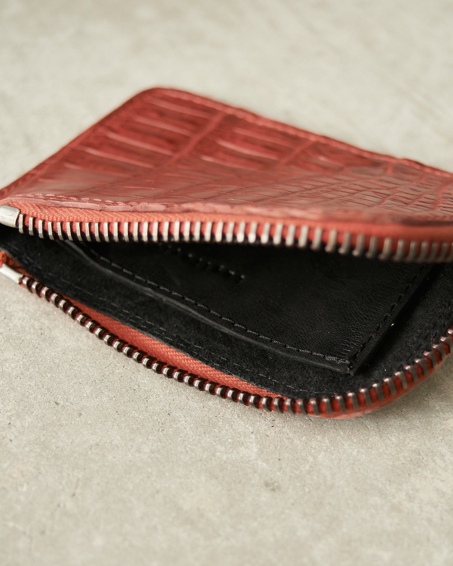 Red Croc Small Zip Wallet