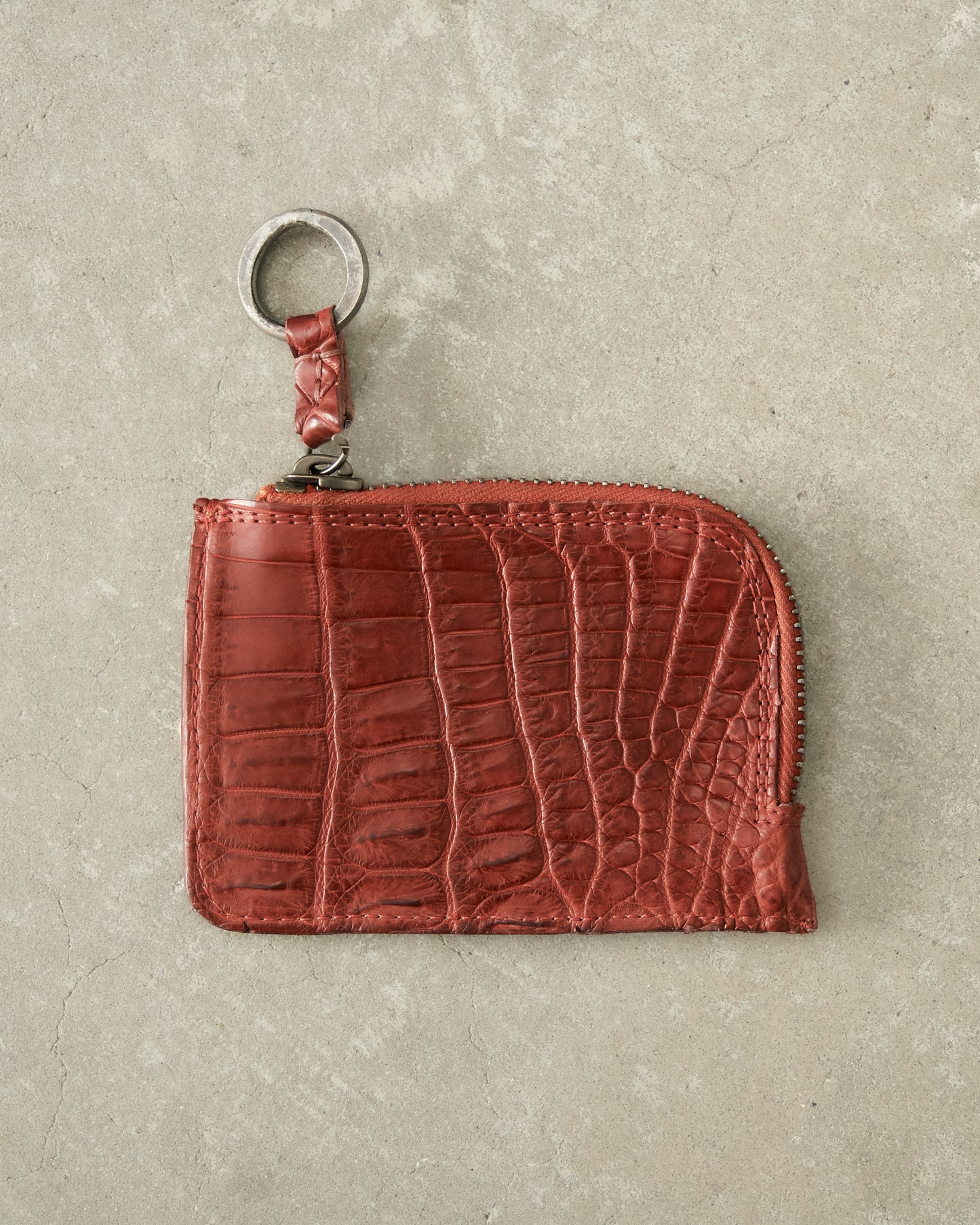 Red Croc Small Zip Wallet