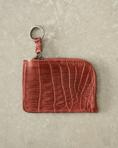 Red Croc Small Zip Wallet