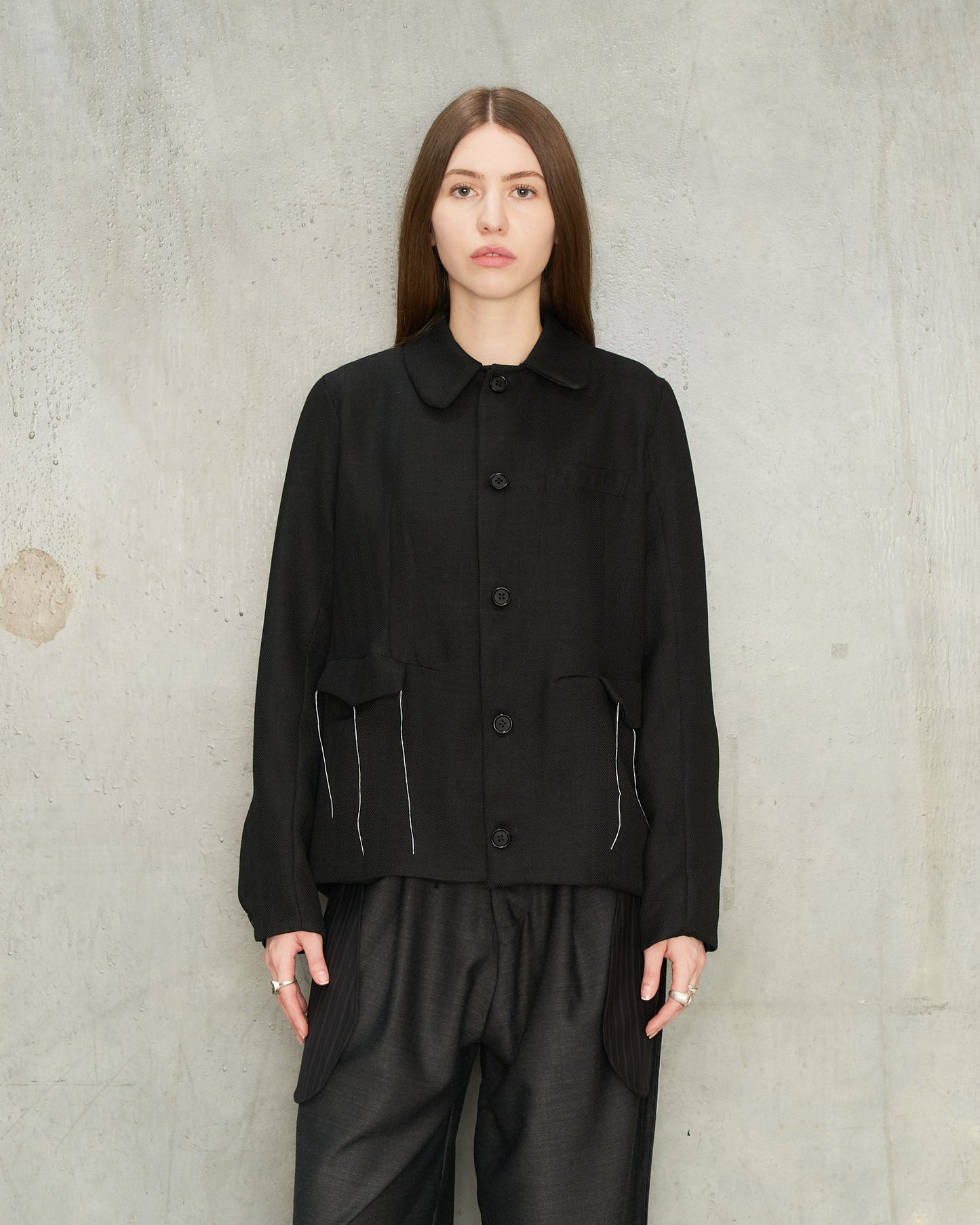 Black Herringbone Jacket