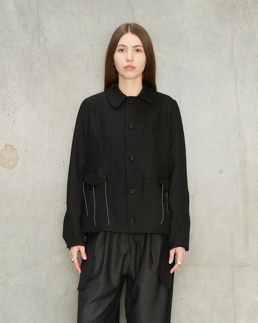 Black Herringbone Jacket