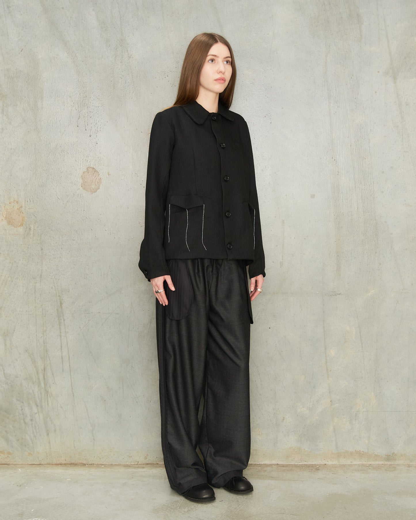 Black Herringbone Jacket