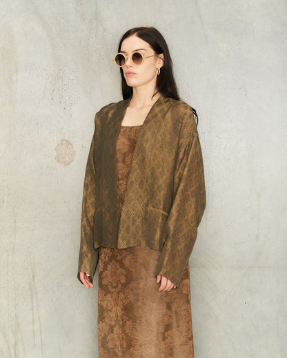 Dark Brown Ankara Klarke Jacket