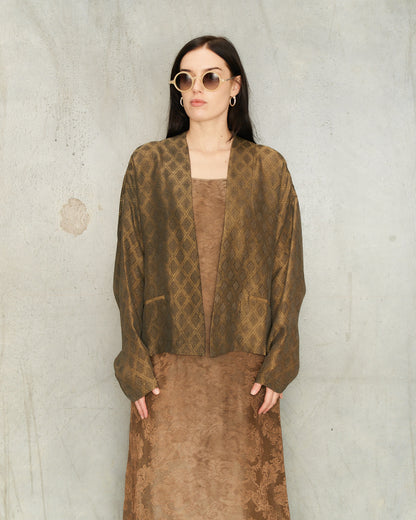 Dark Brown Ankara Klarke Jacket