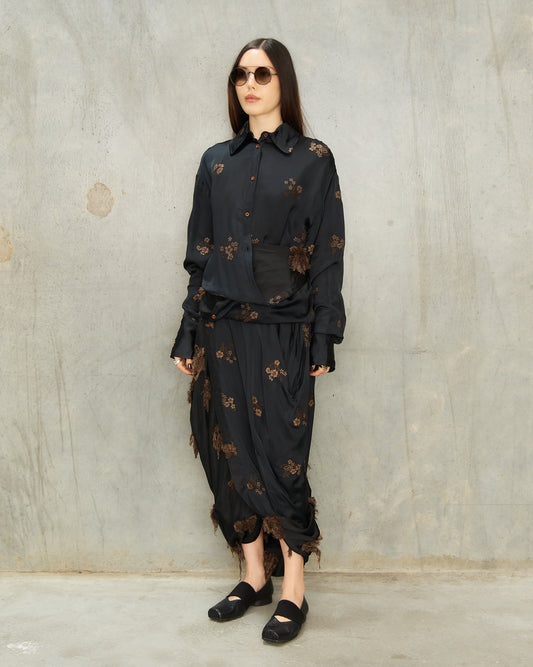 Black Embroidery Gink Skirt