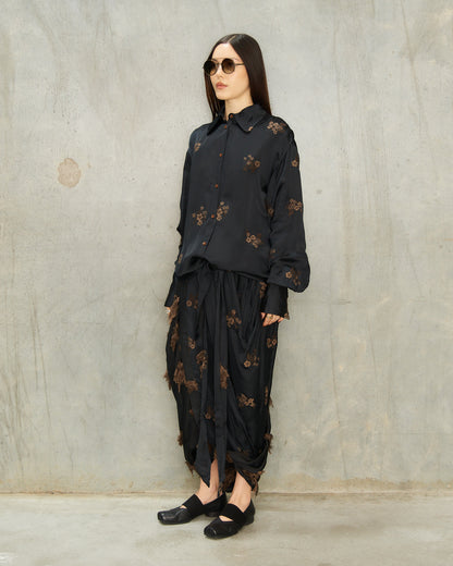 Black Embroidery Tubby Top