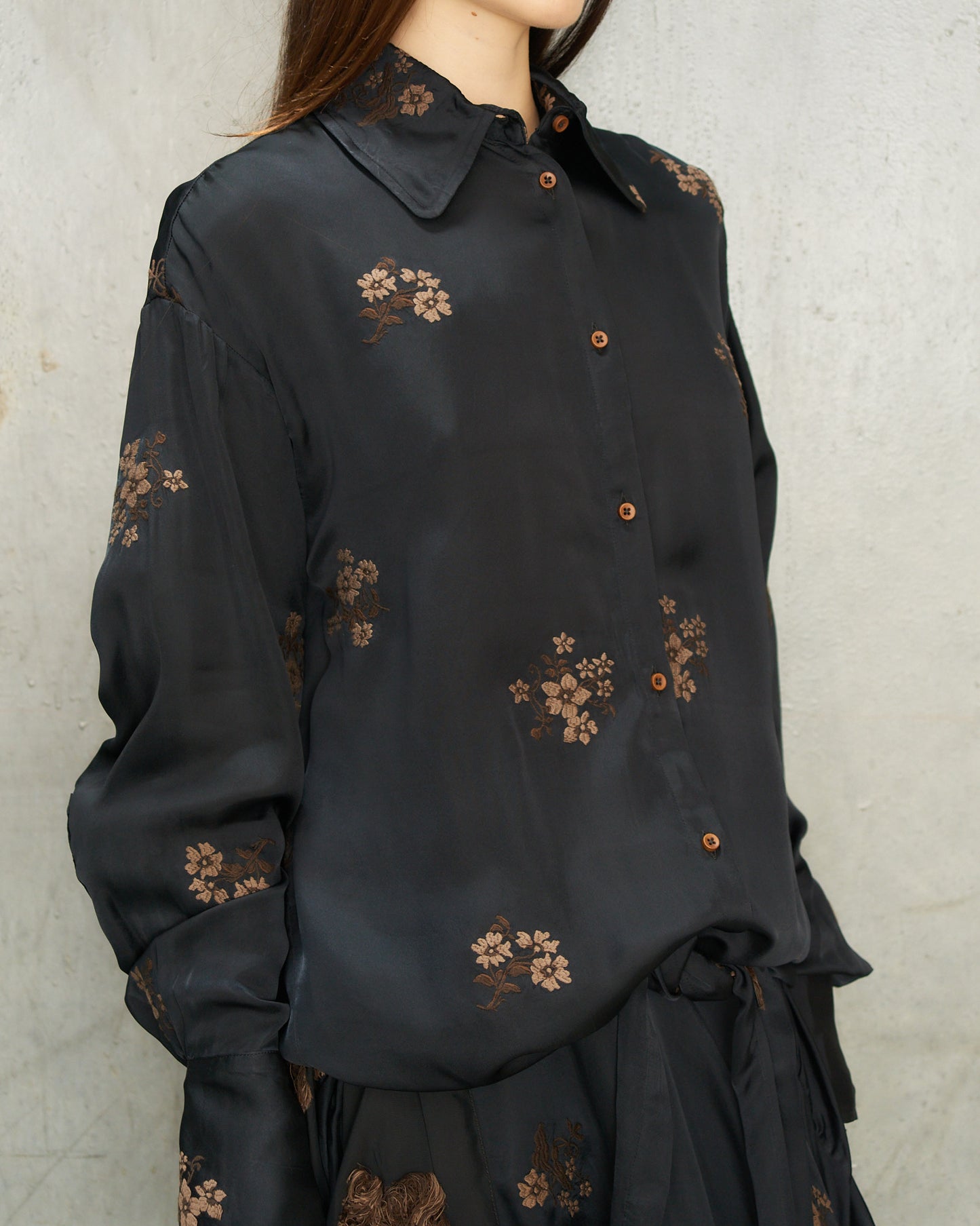 Black Embroidery Tubby Top