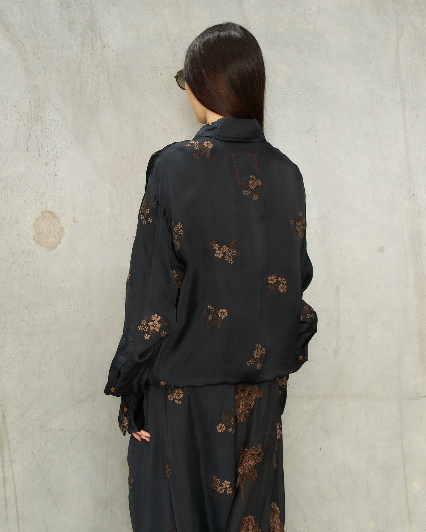 Black Embroidery Tubby Top