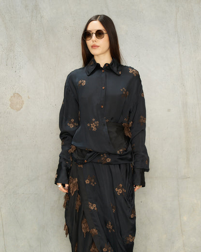 Black Embroidery Tubby Top