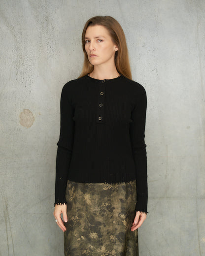 Black Henley Top