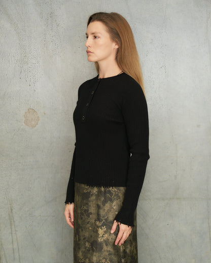 Black Henley Top