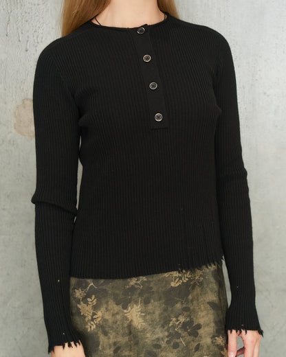 Black Henley Top